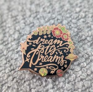 Dream Big Dreams Floral Flower Brooch Enamel Pin Trendy College Festival Bag